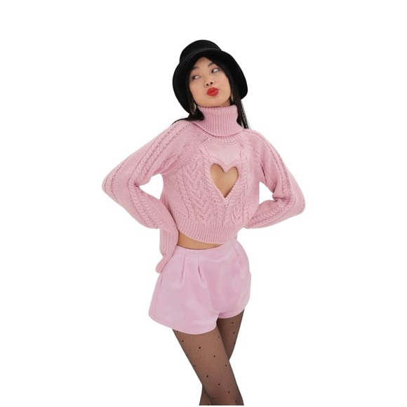 For Love and Lemons Pink Vera Cutout Sweater - Picture 5 of 12